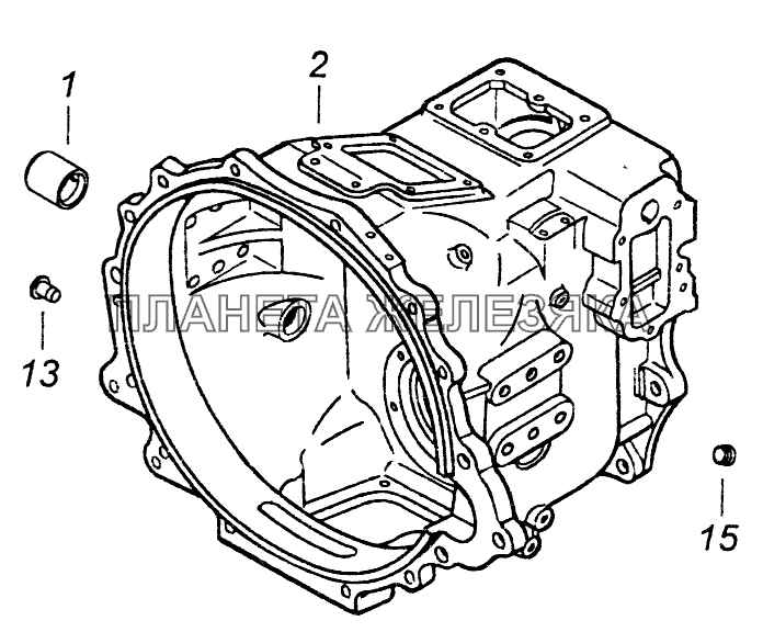 15.1770030-01 Картер делителя передач с втулками КамАЗ-43261 (Евро-1, 2)