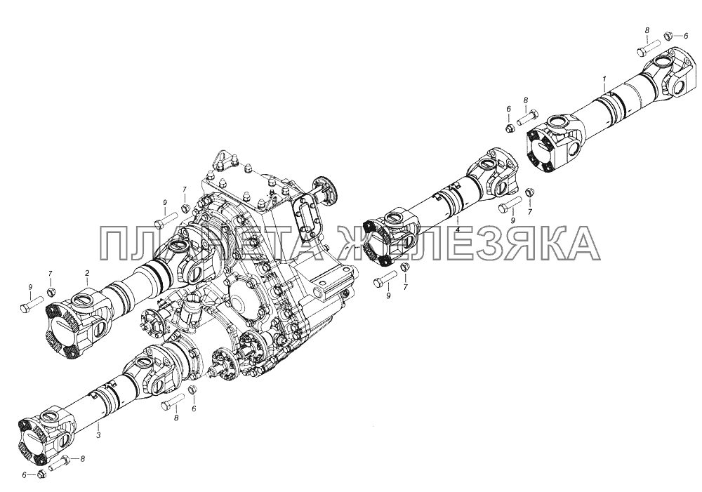 43114-2200001-10 Установка карданных валов КамАЗ-43261 (Евро-1, 2)