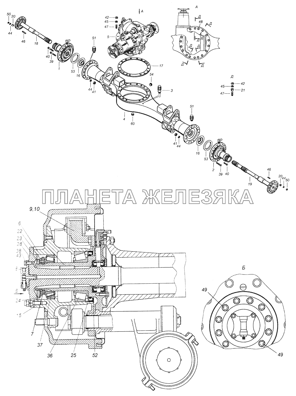 43114-2500025-10 Мост средний КамАЗ-43261 (Евро-1, 2)