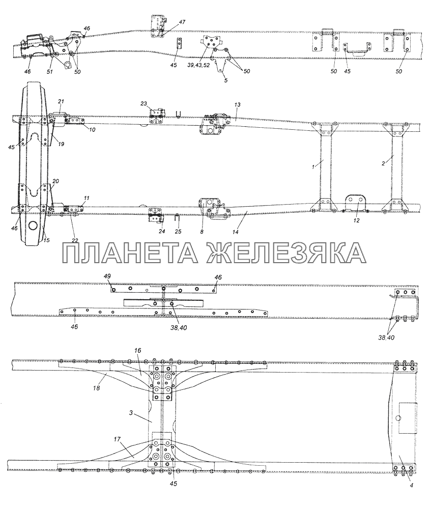 43114-2800010 Рама КамАЗ-43261 (Евро-1, 2)