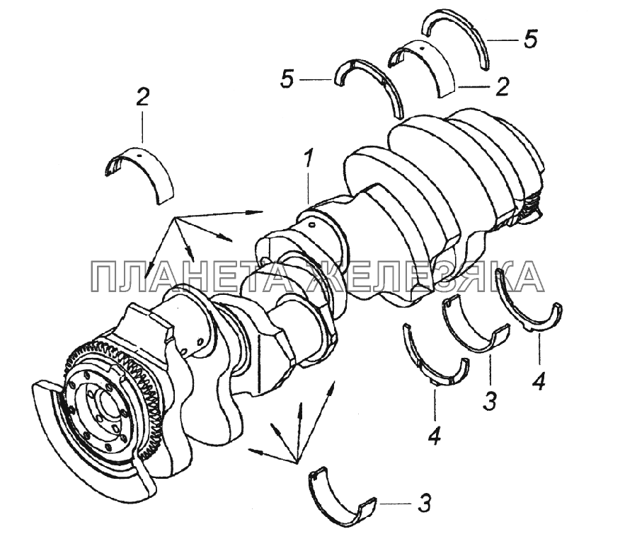 740.13-1005007 Установка вала коленчатого КамАЗ-43261 (Евро-1, 2)