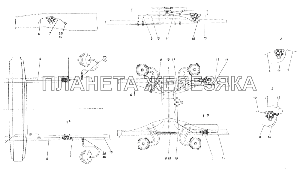 4310-3506042-41 Установка пневмоуправления системой АБС КамАЗ-43261 (Евро-1, 2)