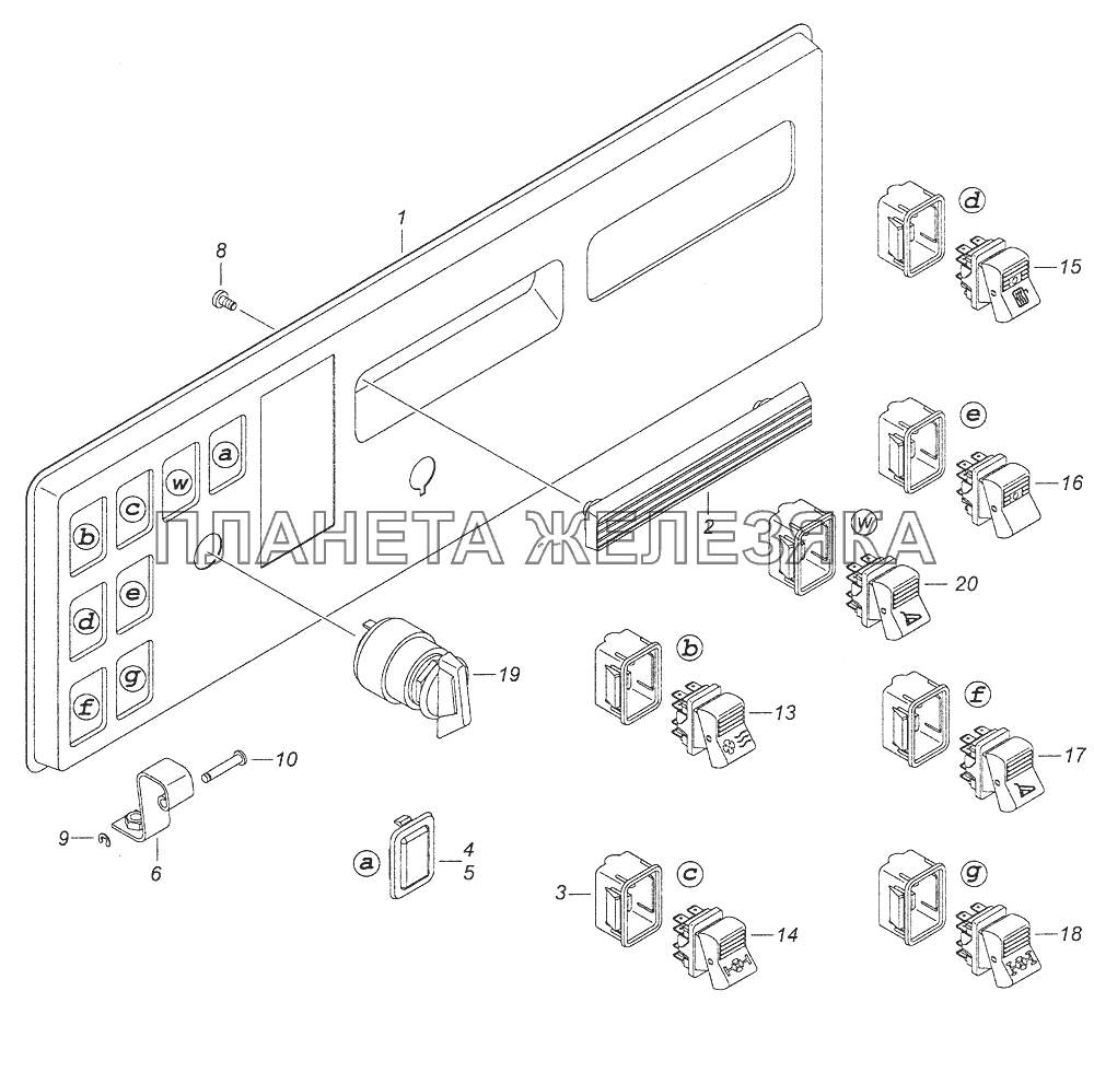 43118-3710428-17 Панель выключателей КамАЗ-43261 (Евро-1, 2)