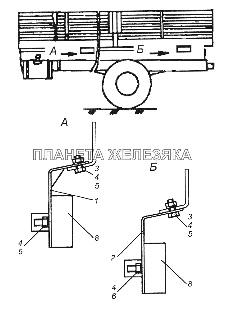 4326-3731001 Установка боковых габаритных фонарей КамАЗ-43261 (Евро-1, 2)