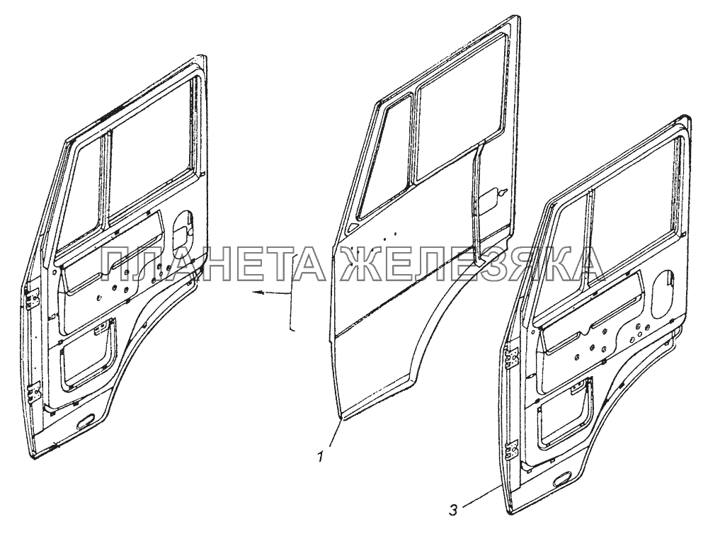 53205-6100014 Дверь правая КамАЗ-43261 (Евро-1, 2)