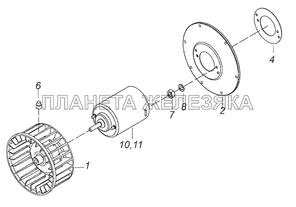 5320-8118069 Колесо рабочее с электродвигателем КамАЗ-43261 (Евро-1, 2)