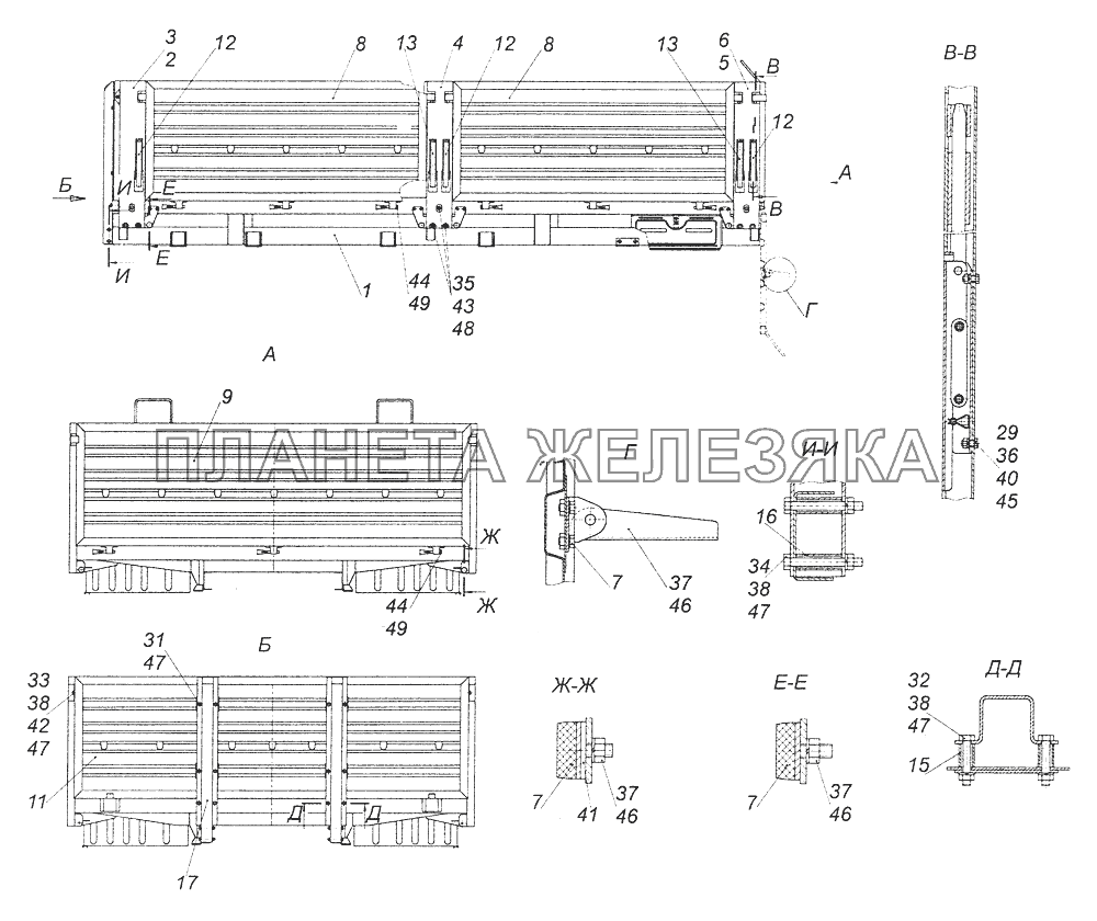 43501-8500010-81 Платформа КамАЗ-43261 (Евро-1, 2)