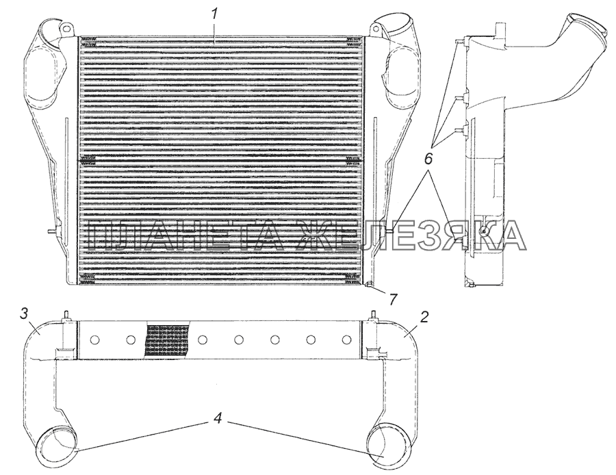 53205-1170300-01 Теплообменник охлаждения наддувочного воздуха КамАЗ-4350 (4х4)