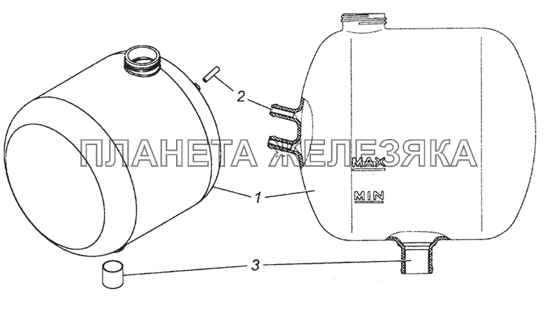 5320-1311010-30 Бачок расширительный в сборе КамАЗ-5350 (6х6)