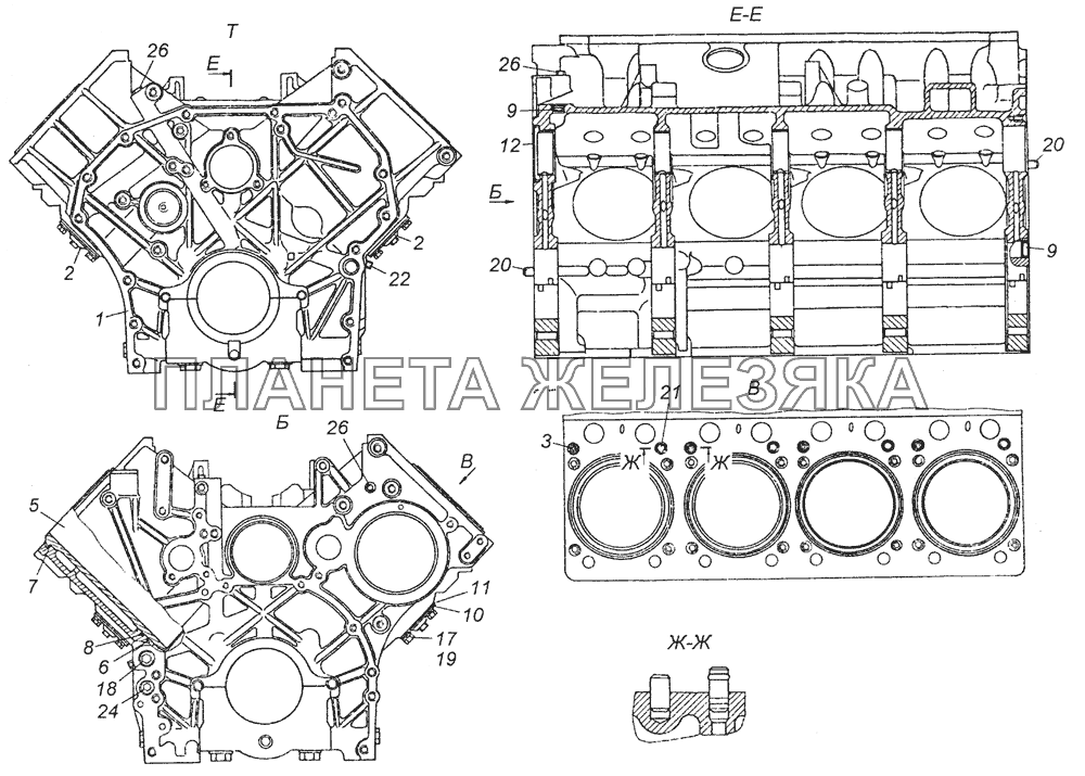 740.50-1002010 Блок цилиндров КамАЗ-4350 (4х4)