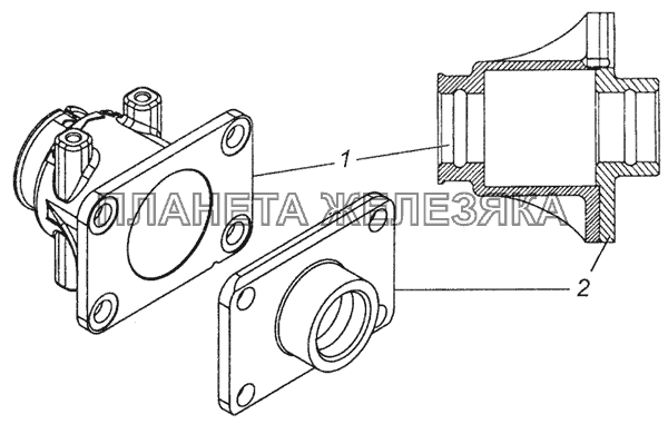 4310-2707235 Корпус буксирного прибора с крышкой (комплект) КамАЗ-6350 (8х8)