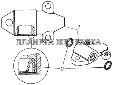 43114-2902018 Ушко с втулкой и манжетами в сборе КамАЗ-4350 (4х4)