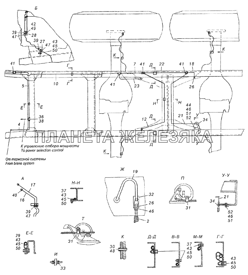 4310-3125001 Установка системы накачки шин КамАЗ-4350 (4х4)