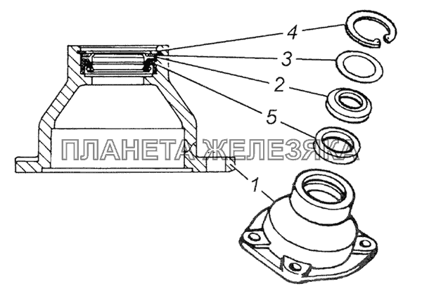 4310-3401720 Крышка корпуса с манжетами в сборе КамАЗ-4350 (4х4)