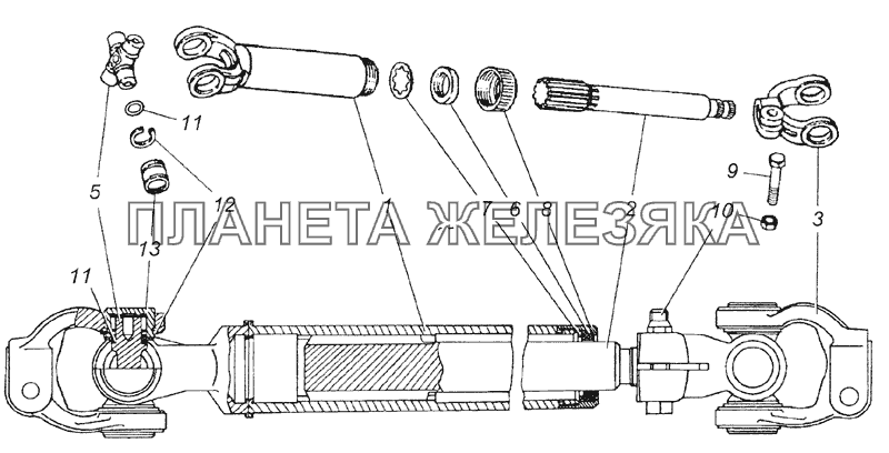 53205-3422010-75 Вал карданный в сборе КамАЗ-4350 (4х4)