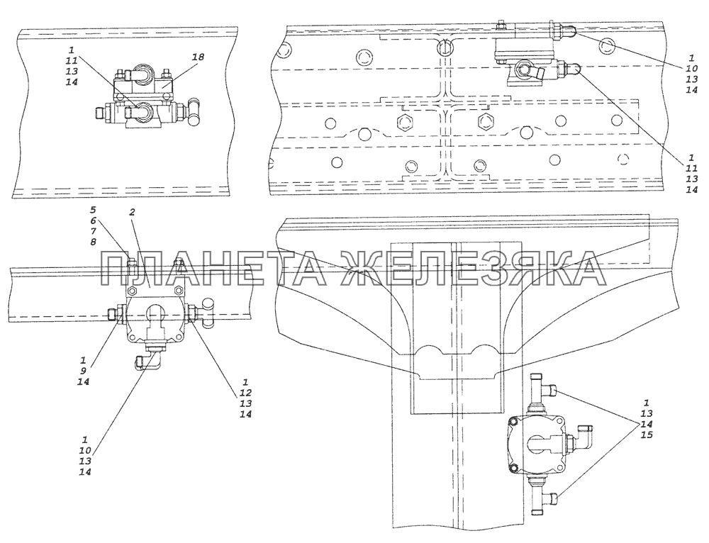 43101-3500018 Установка ускорительных клапанов КамАЗ-4350 (4х4)