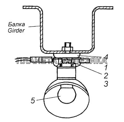 5320-3715001 Установка подкапотной лампы КамАЗ-4350 (4х4)