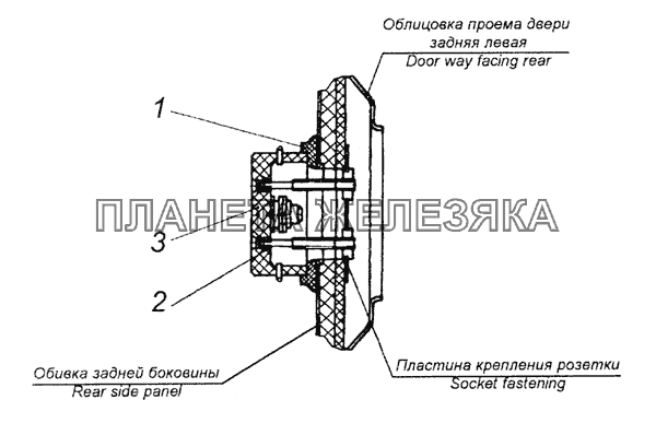 43101-3723005 Установка розетки переносной лампы КамАЗ-4350 (4х4)