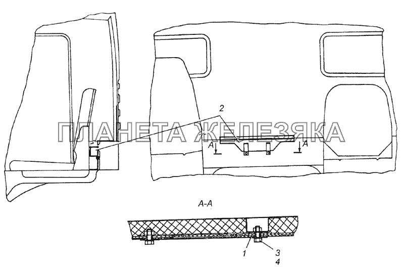 5320-3932002 Установка знака аварийной остановки КамАЗ-4350 (4х4)