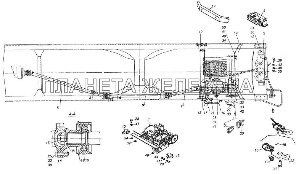 43114-4500010 Установка лебедки КамАЗ-6350 (8х8)