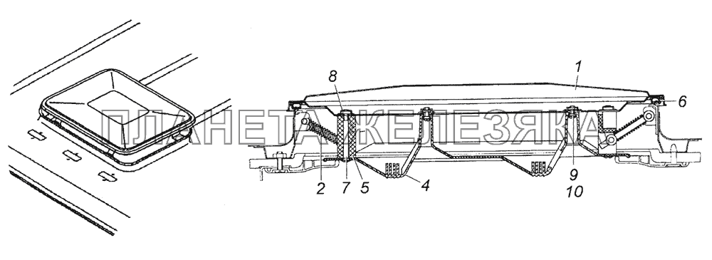 53205-5713008 Установка вентиляционного люка КамАЗ-6350 (8х8)