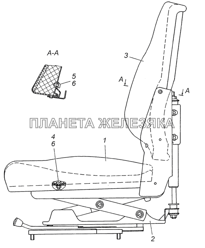 53205-6800010 Сиденье водителя в сборе КамАЗ-5350 (6х6)