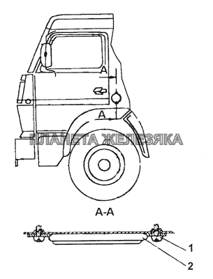 53212-8208001 Установка световозвращателей на кабине КамАЗ-5350 (6х6)