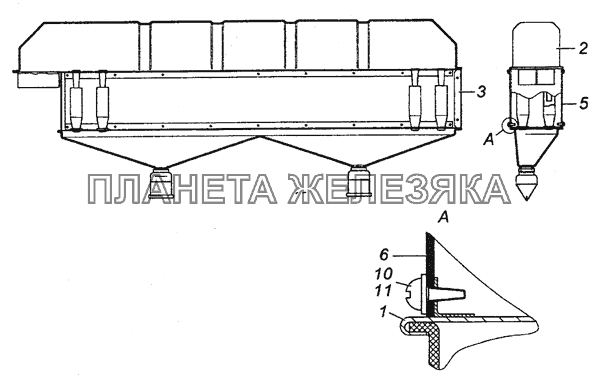 6520-1109010-10 Воздухоочиститель мультициклонный в сборе КамАЗ-53504 (6х6)