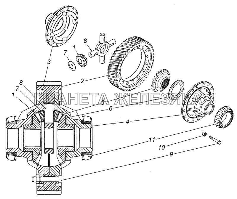6350-2323010-10 Дифференциал переднего второго моста КамАЗ-43501 (4х4)