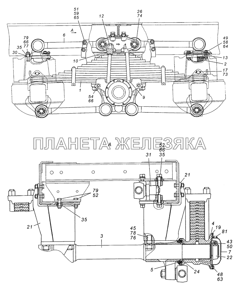 53228-2900002-10 Подвеска задняя в сборе КамАЗ-43501 (4х4)