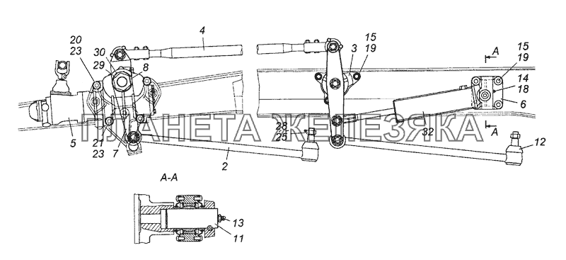 6350-3400012-10 Установка агрегатов рулевого управления КамАЗ-63501 8х8