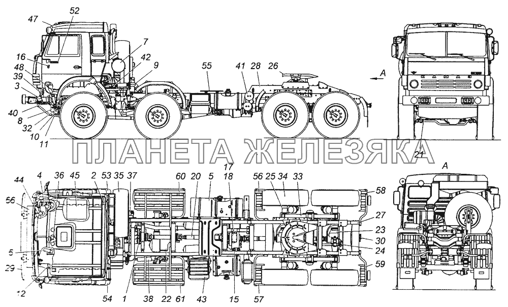 6450-0000310 Автомобиль КАМАЗ-6450 КамАЗ-53504 (6х6)