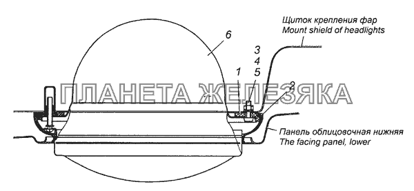 5320-3711002 Установка фары КамАЗ-53501 (6х6)