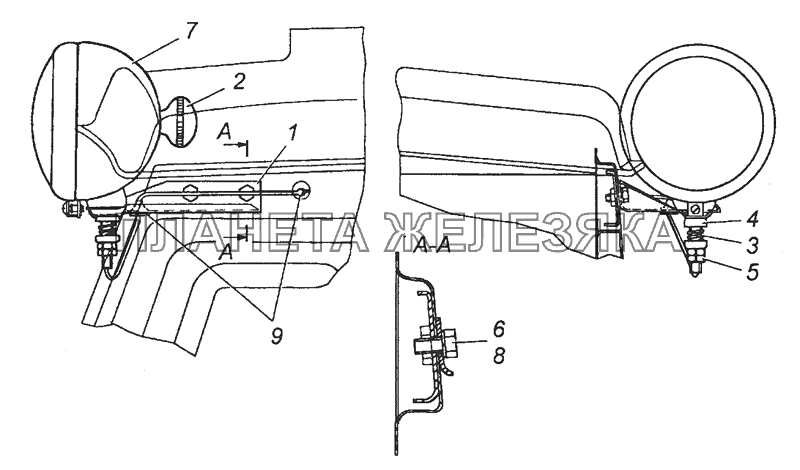 4310-3727002 Установка прожектора КамАЗ-43501 (4х4)