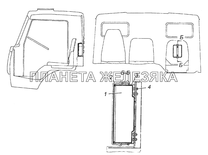 5320-3906010 Установка ящика запчастей КамАЗ-53501 (6х6)