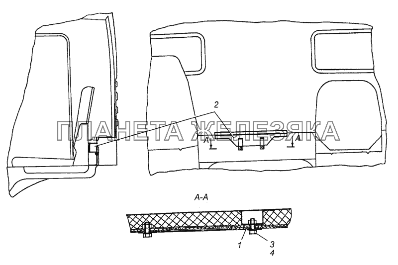 5320-3932002 Установка знака аварийной остановки КамАЗ-53501 (6х6)