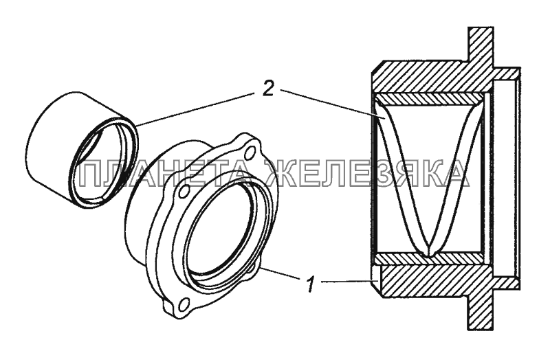 4310-4501024 Стакан с втулкой в сборе КамАЗ-63501 8х8