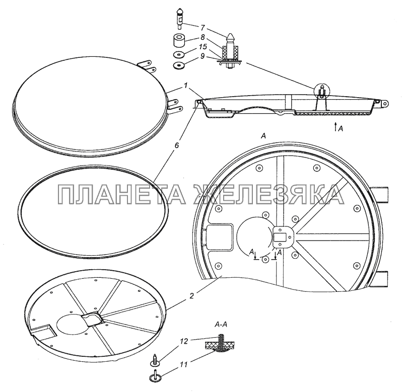 5350-5713010 Крышка люка в сборе КамАЗ-43501 (4х4)