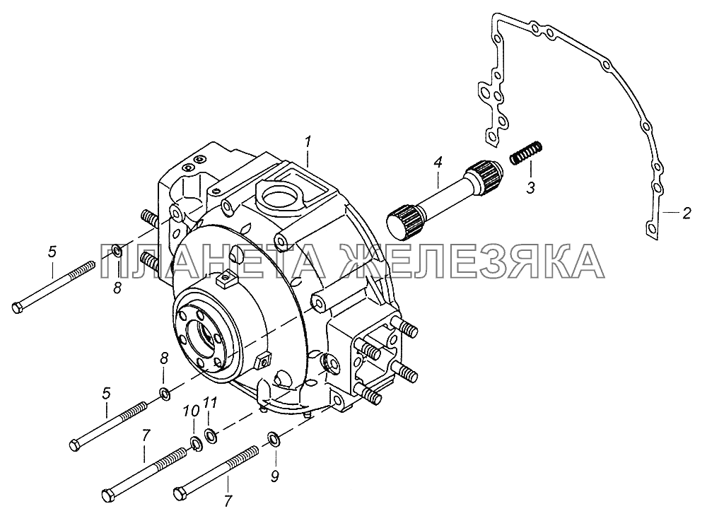 740.70-1005200 Установка привода отбора мощности переднего КамАЗ-43502 (Евро 4)