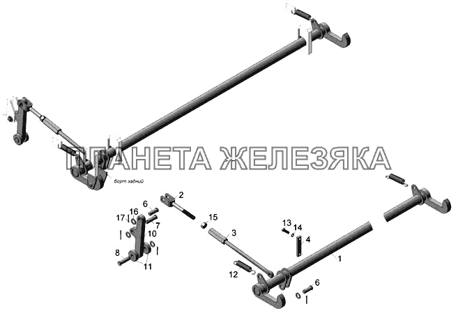 45142-8505040 Установка запоров заднего борта КамАЗ-45142