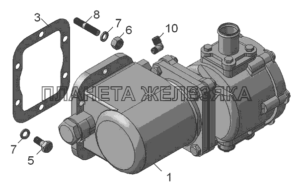 5511-4202001-20 Установка коробки отбора мощности с насосом КамАЗ-45142