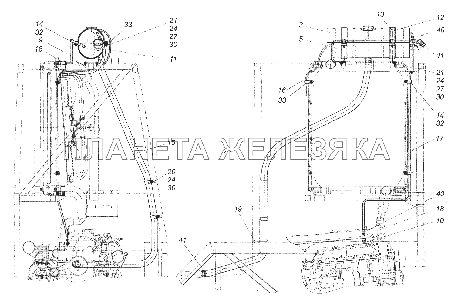 52974-1311005 Установка бачка расширительного Шасси КамАЗ-52974