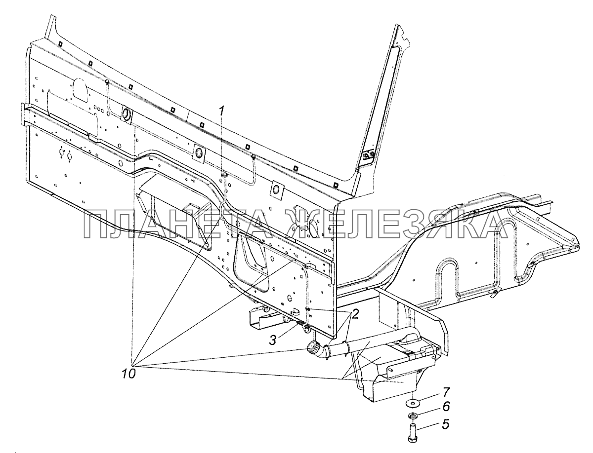 65115-5208004 Установка омывателя КамАЗ-5308 (Евро 4)