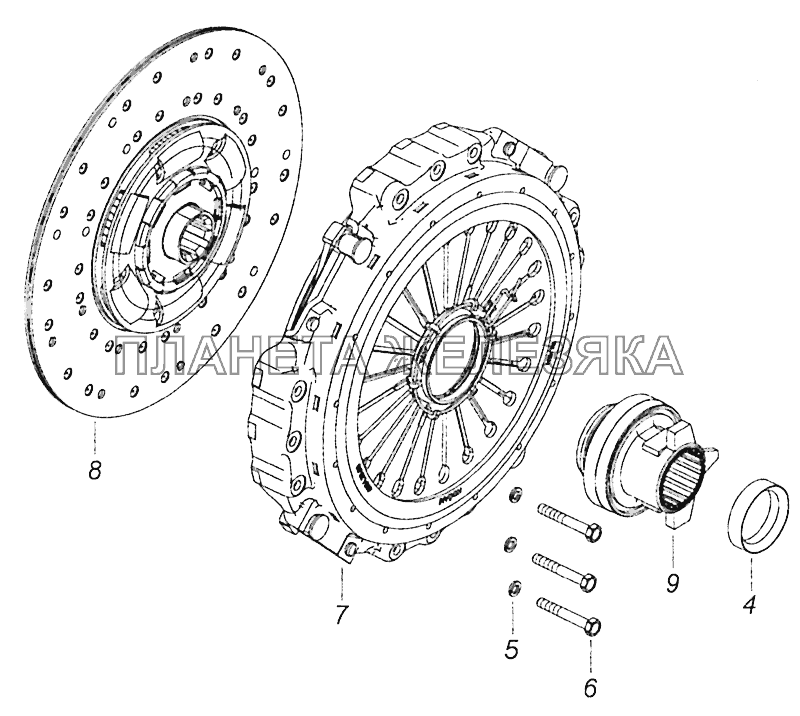 20.1600010, 20.1600010-01, 20.1600010-10, 20.1600010-20 Сцепление КамАЗ-5308 (Евро 4)