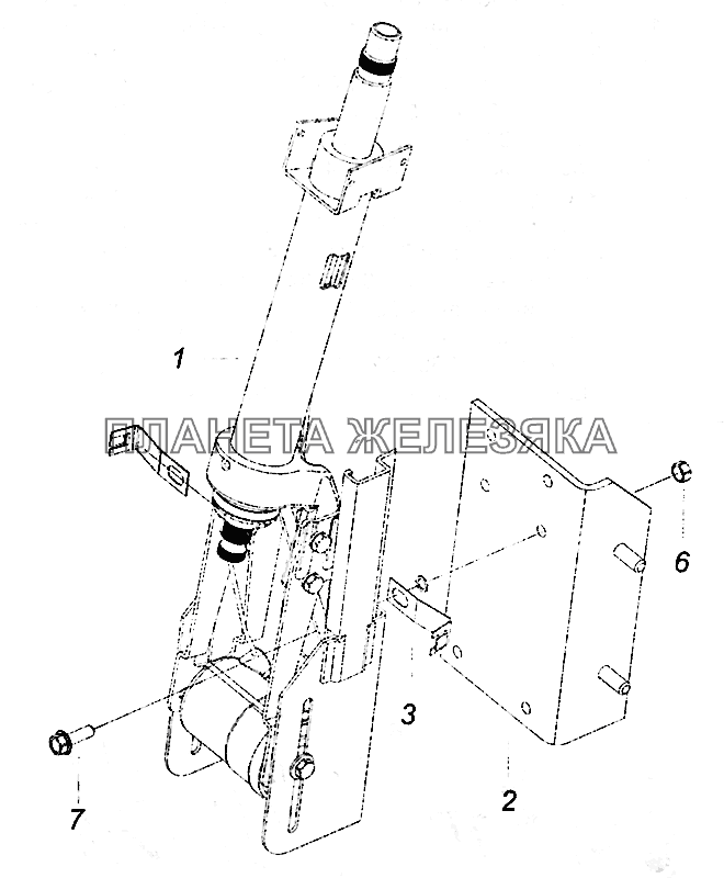 6520-3444075-19 Колонка рулевого управления с кронштейном КамАЗ-5308 (Евро 4)