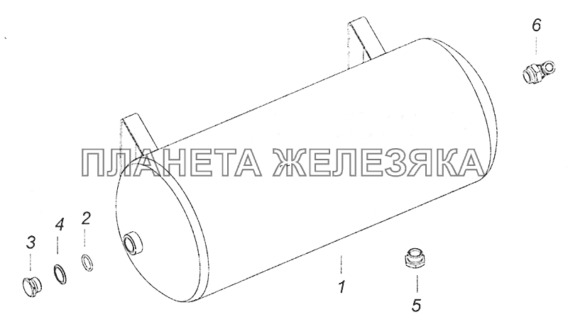 5308-3513008 Ресивер в сборе с фитингами КамАЗ-5308 (Евро 4)