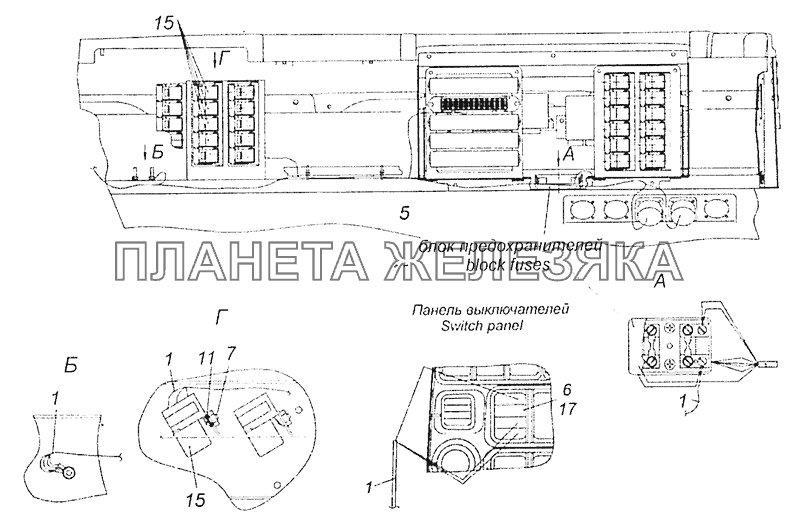 5308-3741016-13 Установка электрооборудования системы подогрева топлива на панели приборов КамАЗ-5308 (Евро 3)