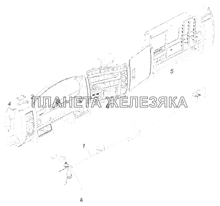 4308-4000120 Система управления АБС. Расположение на панели приборов КамАЗ-5308 (Евро 3)