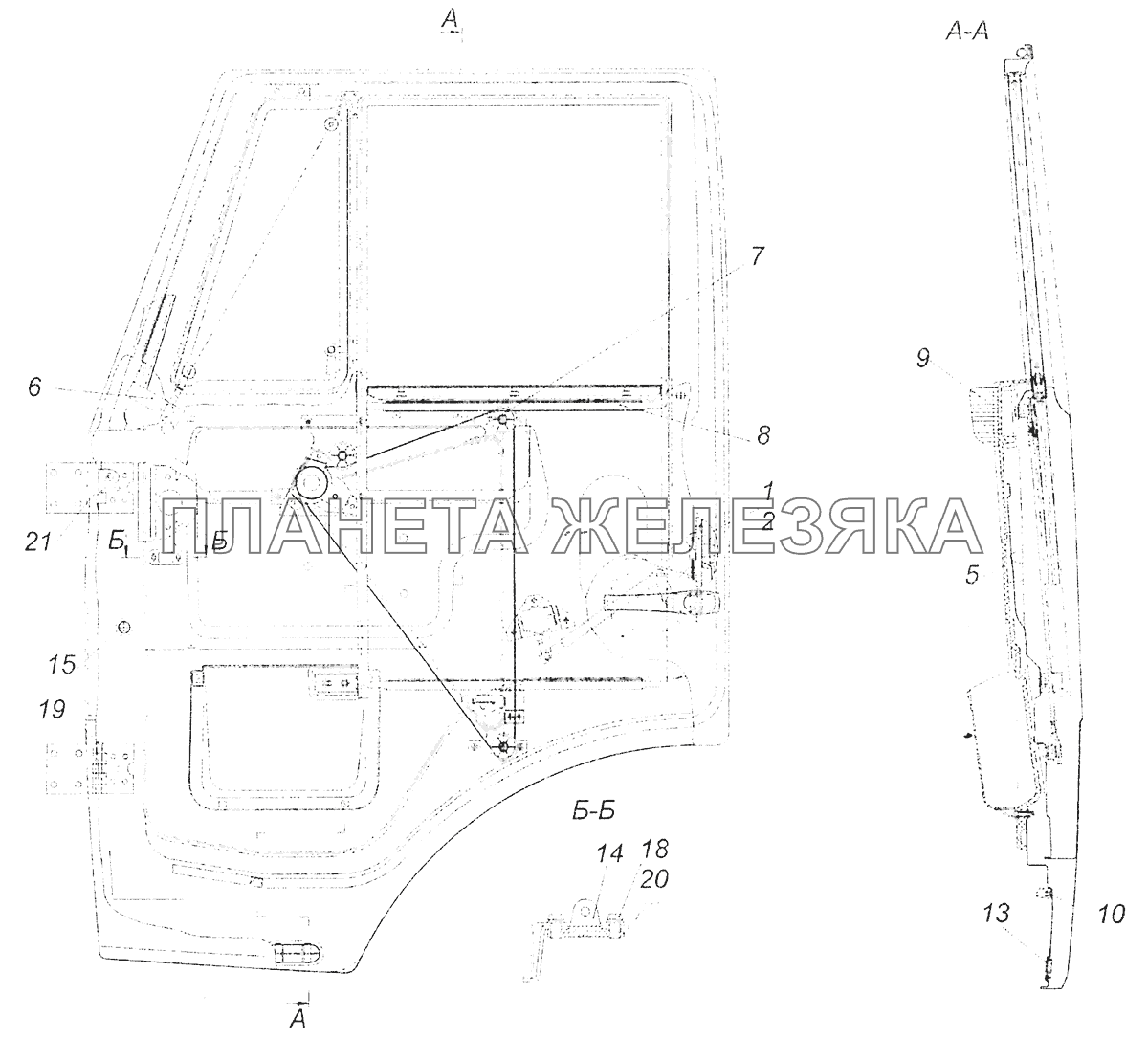 65115-6100005 Установка стекол и арматуры двери КамАЗ-5308 (Евро 3)