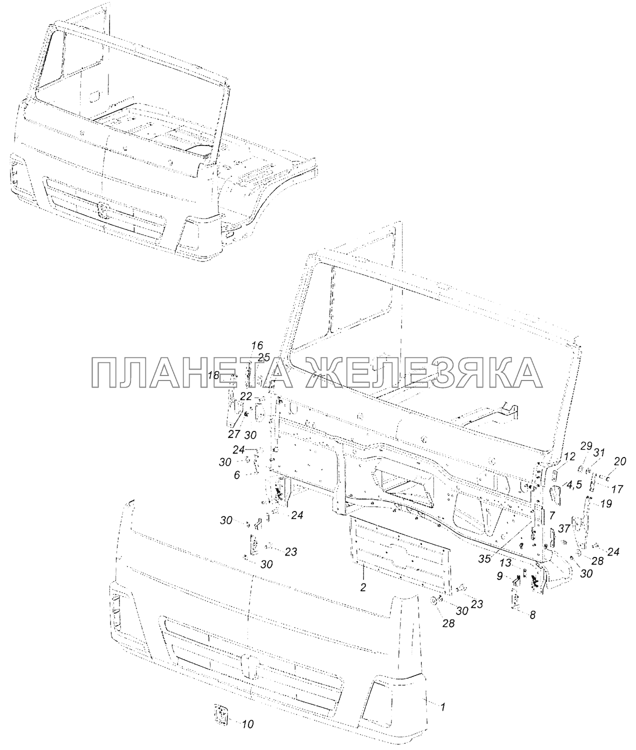 63501-8401009 Установка облицовочной панели КамАЗ-5308 (Евро 3)